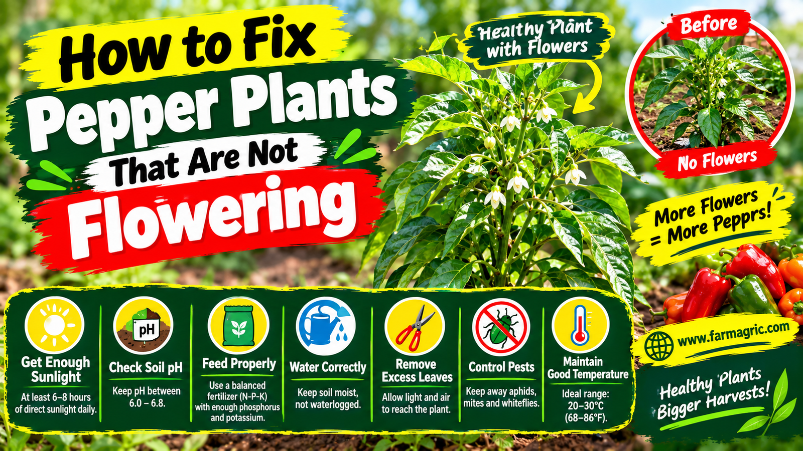 How to Fix Pepper Plants That Are Not Flowering