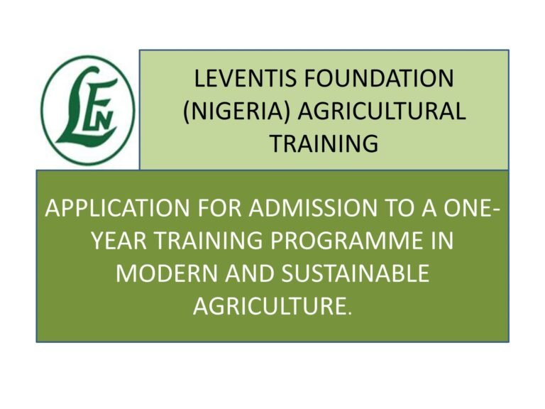 Leventis Foundation Nigeria Agricultural Training Schools: Free One-Year Farming Training, Requirements and How to Apply